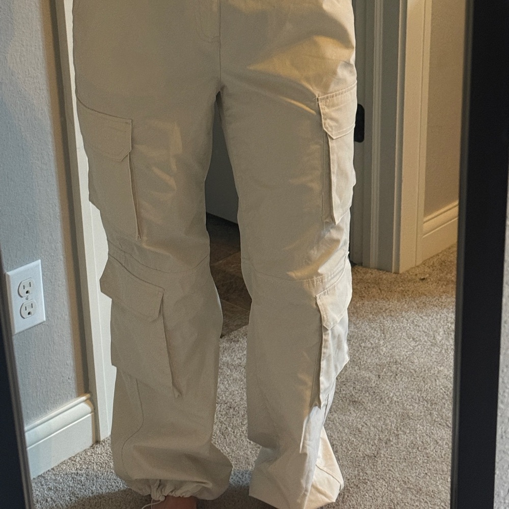 Love Tree Women's Cream Cargo Pants